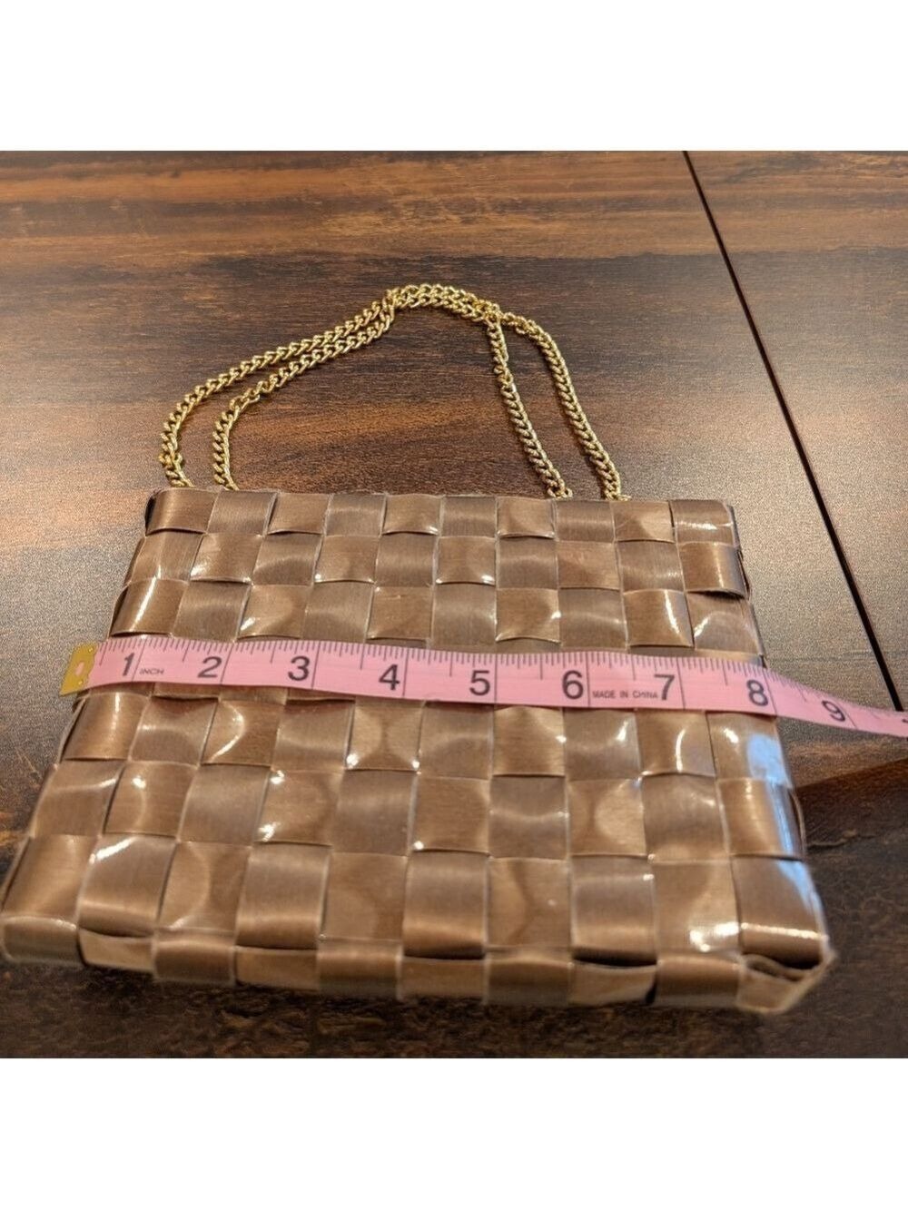 True Vintage Lefcort Bag Italy 1940s 1950s Brown Gold - Picture 6 of 7